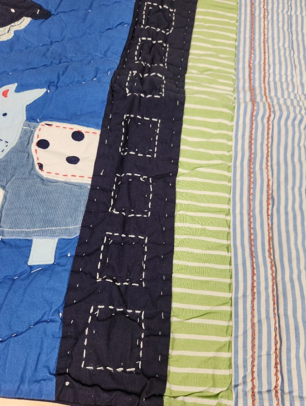 Pottery Barn Kids Farmpatch Crib/ Toddler Quilt 50x36 NOS Farm Yard Animals